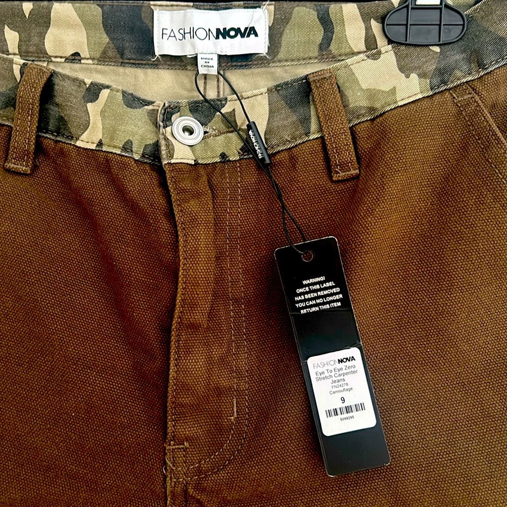 Brand new with tags Fashionnova cargo, denim, camo pants. Size 9 on tag.